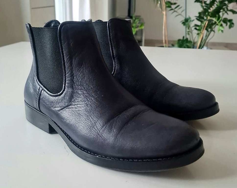Scarpe da donna: Lederstiefelette,  blau,  Gr. 38 – Usato da Kreuzlingen venduto da vir_thb7