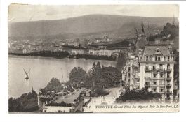 Territet (VD) Grand Hôtel des Alpes et Baie de Bon-Port 1917