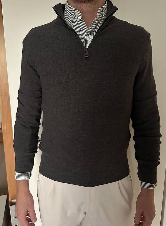 Brooks Maglioni & Felpe: Brooks Brothers Halfzip Merino Pullover, Grau, Grösse: S – Usato da Zürich venduto da san_l5wd