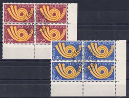 Hel 1973, 543 - 544 Serie Viererblock ET-Stempel **Sauber**