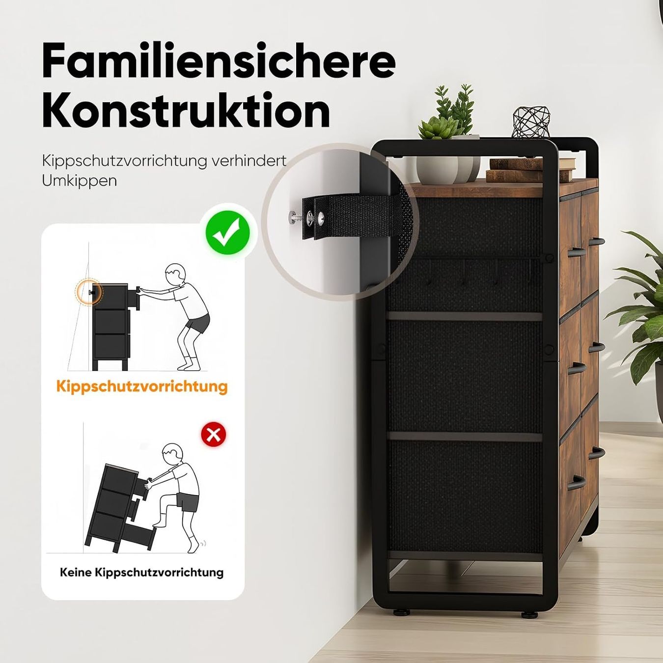 Cassettiere: Kommode 6 Schubladen Stoffbezug – Nuovo e nell'imballaggio originale da St. Gallen venduto da VerkaufsMaus50 4