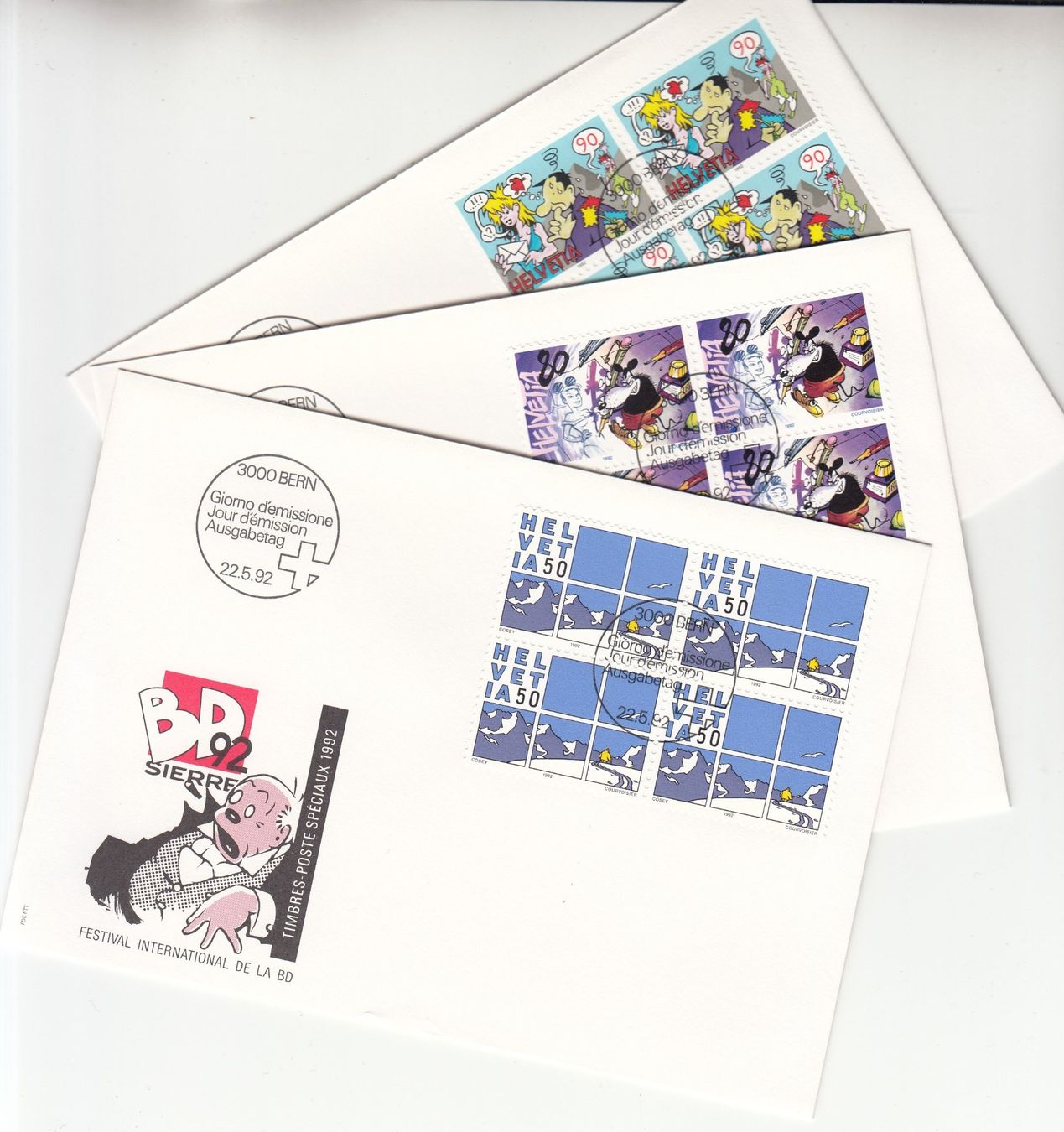 Tutti i francobolli: SBK 828 - 830 im 4er-Block FDC – Usato da Bürglen TG venduto da StampGraf