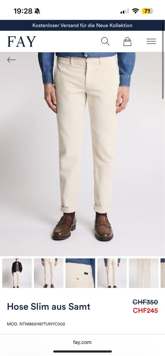 Pantaloni: Designer Cordhose von Fay – Usato da Wangen SZ venduto da el_paso08 7