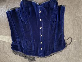 Royalblaues Samt-Korsett mit Schnürung | 66 cm | 
