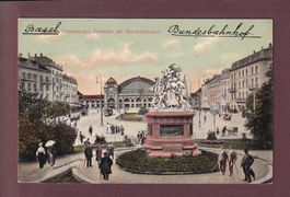 BASEL - Strassburger Denkmal - Bundesbahnhof