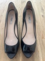PRADA Peeptoes 40 wie NEU Lack schwarz top Zustand