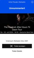 2x Frankfurt The Weeknd Tickets 30. Juli 2026