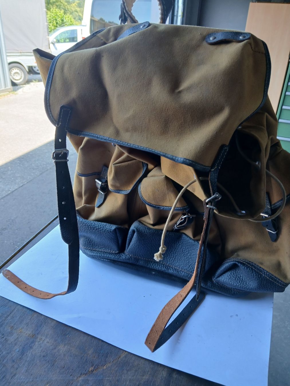 Rucksäcke: Rucksack Segeltuch Leder gebraucht. – Gebraucht aus Langenthal von Egro50 3