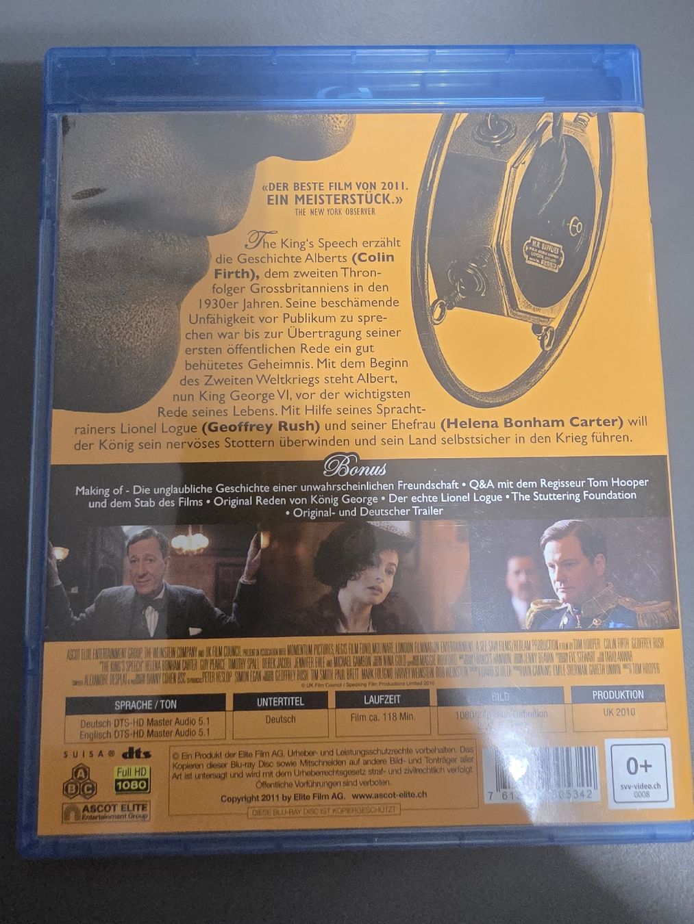 Tous les DVDs: Blu-ray The King's Speech – D'occasion à Zürich par P-editon 1