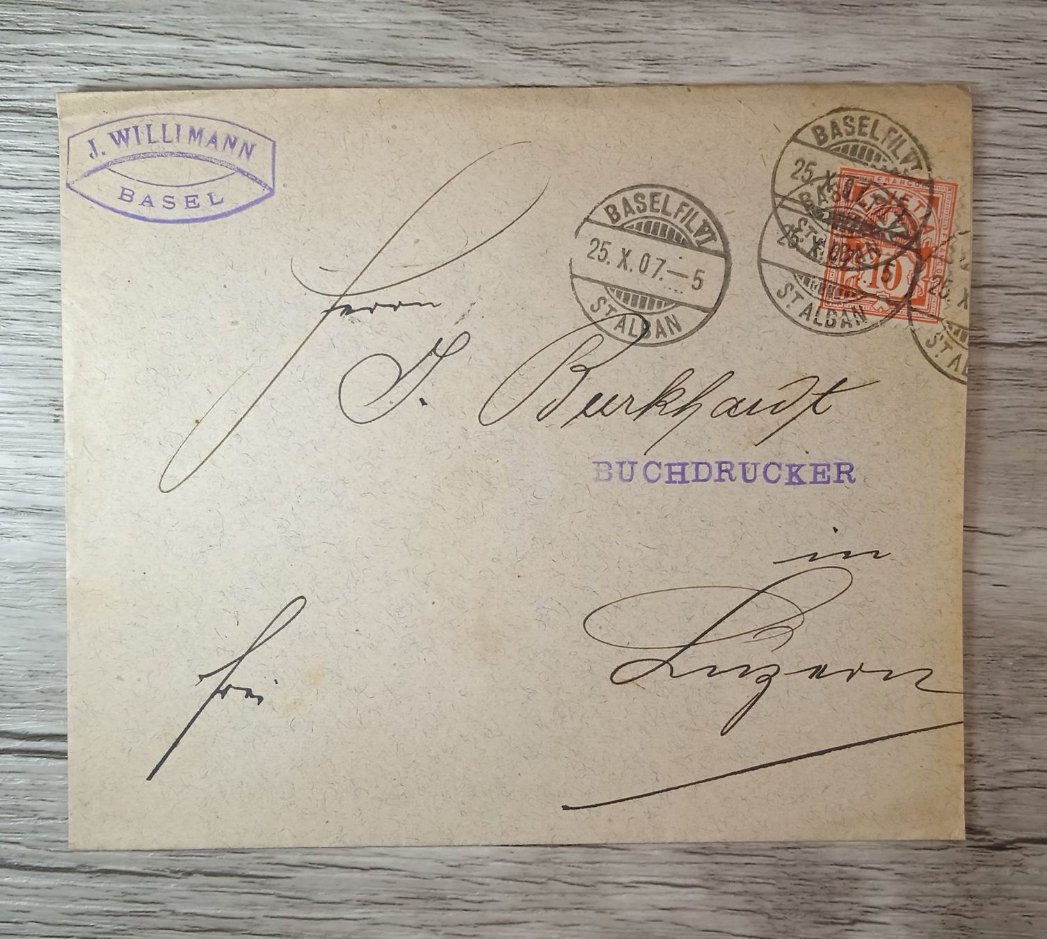 Tutti i francobolli: TR48 Enveloppe + Timbre Suisse 1907 – Usato da Cousset venduto da Patrick_Collections
