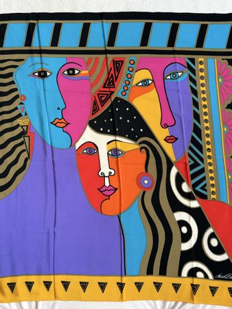 Top Vintage Seidentuch Laurel Burch