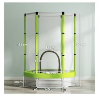 Aiyaplay Kinder Trampolin Stahl, Kunststoff Grün