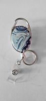Cooler Ausweis-Halter mit Karabiner, Marmor-Optik Neu!