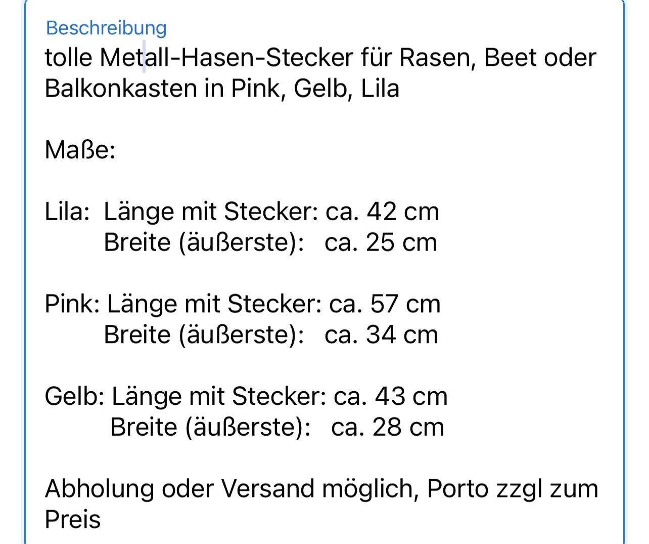 Alle Dekorationen: Garten Hasen-Boden-Stecker 3er Set – Neu (gemäss Beschreibung) aus Oensingen von antje357 4