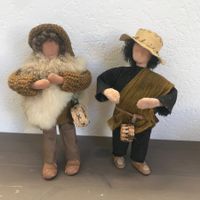 Schöne handgemachte Krippenfiguren - 2 Hirten - 2