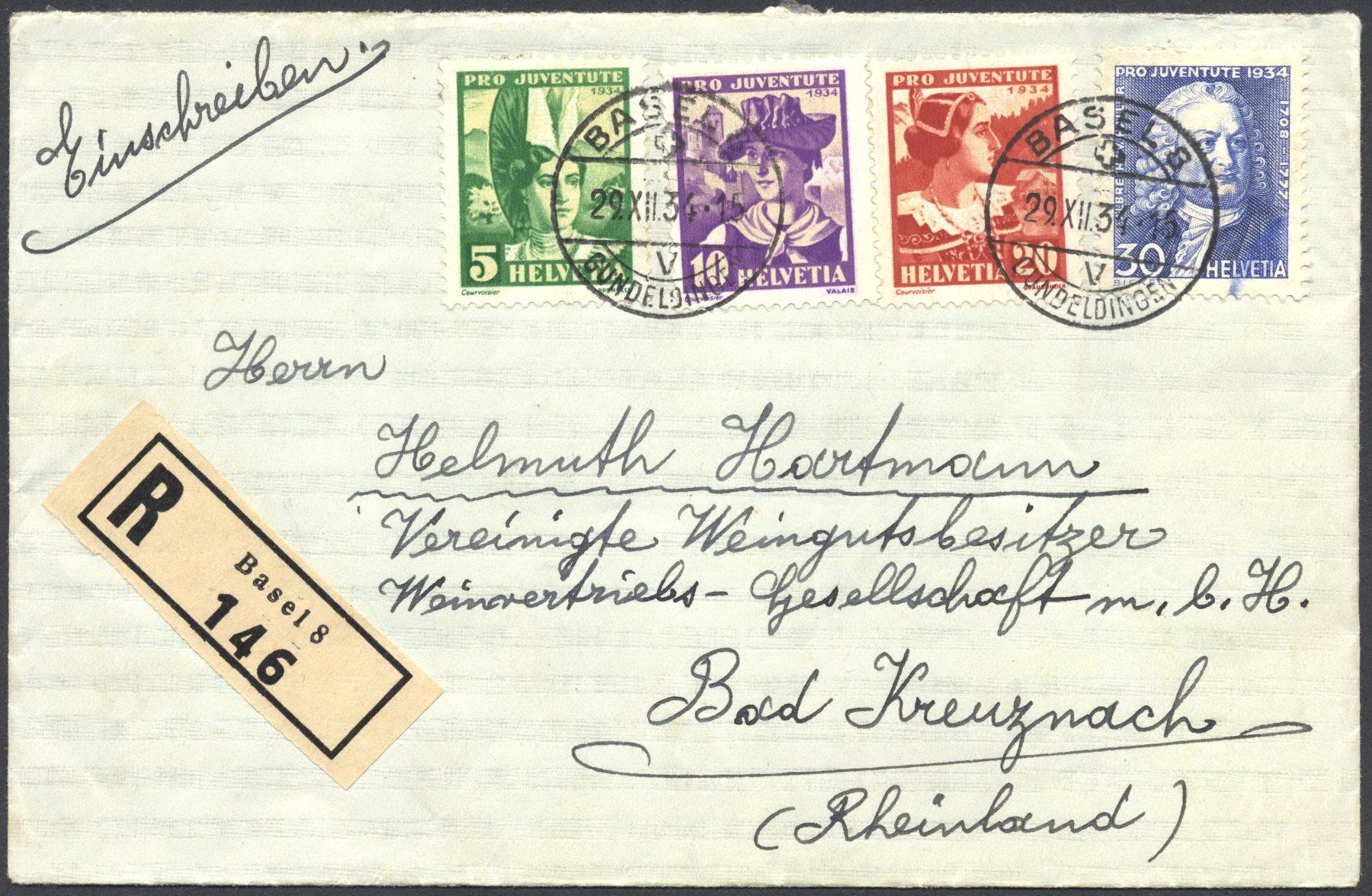 Tutti i francobolli: 1934 PJ Satzbrief Einschreiben – Usato da Berlin venduto da philakontor