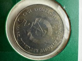 5-Mark-Gedenkmünze der DDR aus dem Jahr 1982 Neusilber