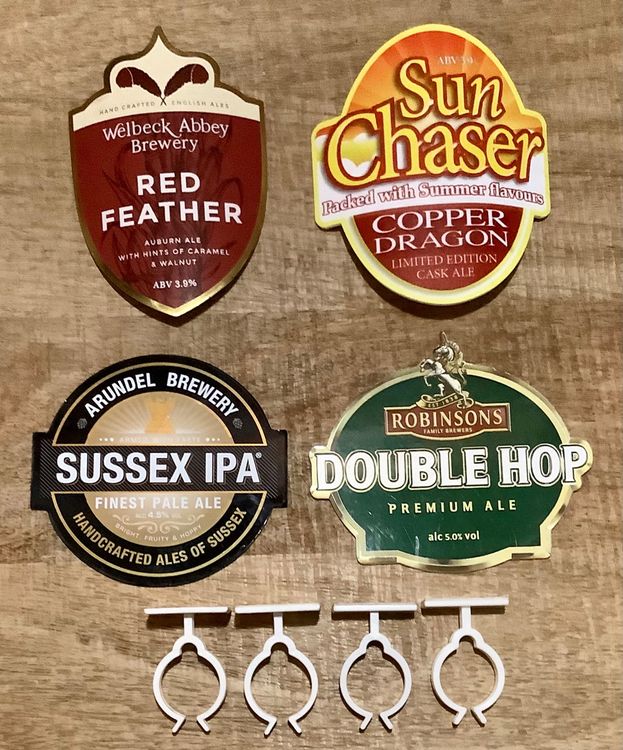 4 englische Bier Schilder von Bierzapfsäulen - England - Pub | Kaufen ...