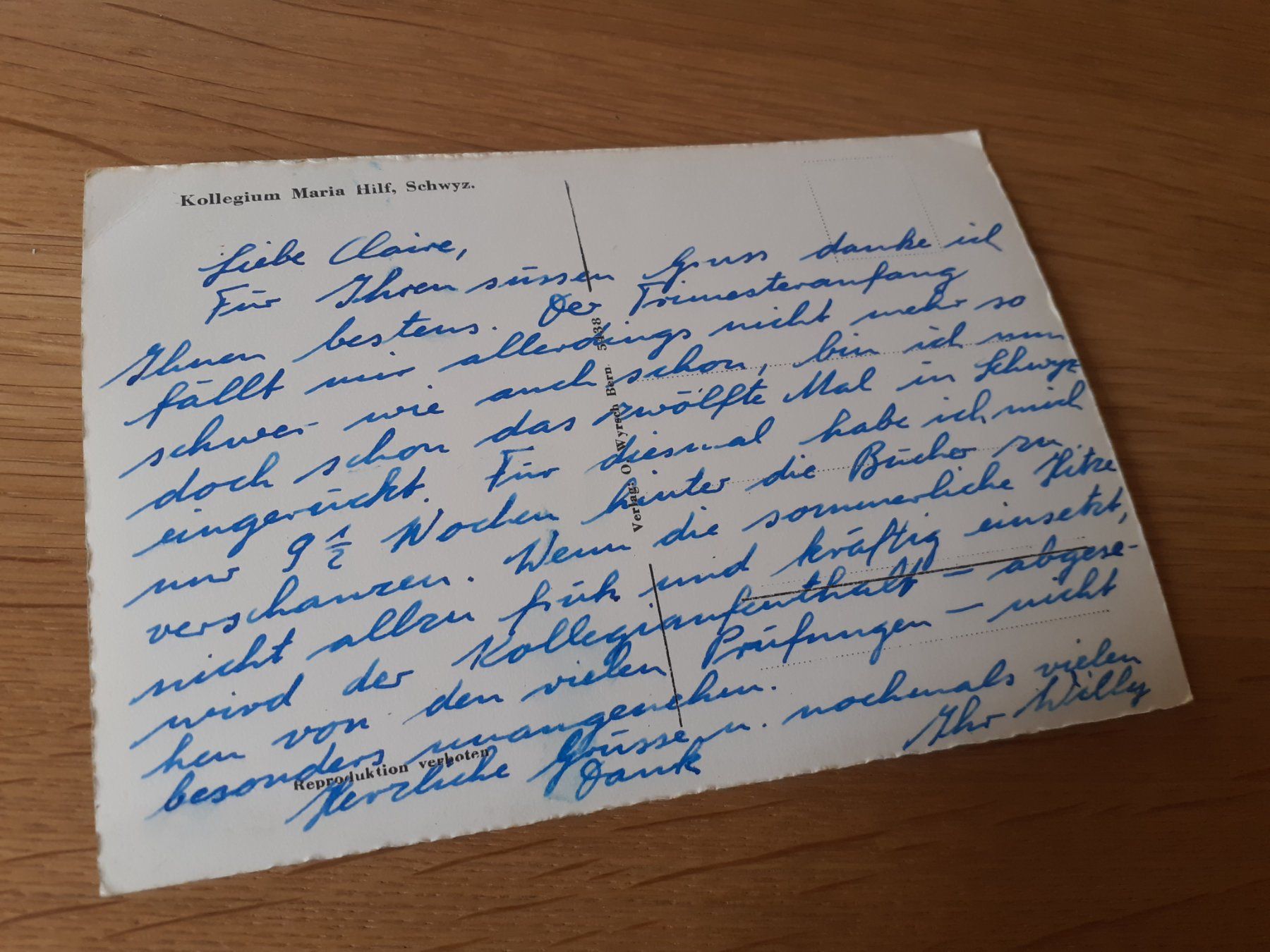 Cartoline postali: SCHWYZ - KOLLEGIUM MARIA HILF – Usato da Winterthur venduto da Ornyx7 1