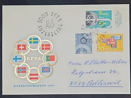 CL08 Enveloppe + Timbre Suisse 1967