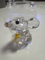 Swarovski Figur Maus mit gelbem Käse / Silver Crystal