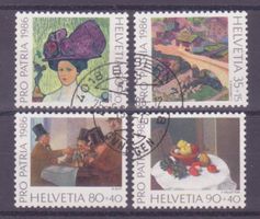Pro Patria Satz SBK-Nr. 211-214 (Gemälde, 1986) gestempelt