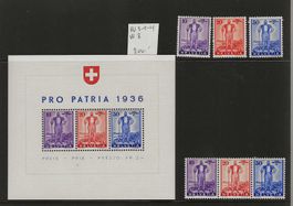 timbre W2, W3, W4, W8 **  Pro Patria 1936