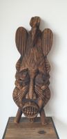🐸 AFRIKANISCHE GOURO MASKE HOLZ ELFENBEINKÜSTE SCHNITZEREI