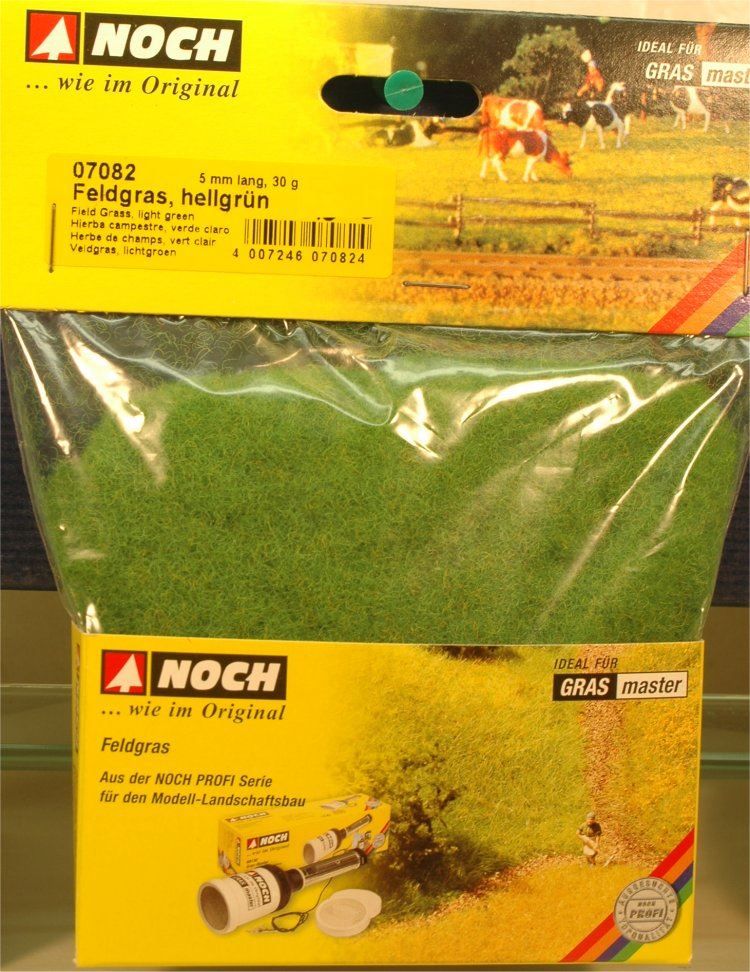 Accessori: Noch 07082 Feldgras hellgrün 30g Beutel – Nuovo e nell'imballaggio originale da Oberurnen venduto da Zueger_Modellbahnen