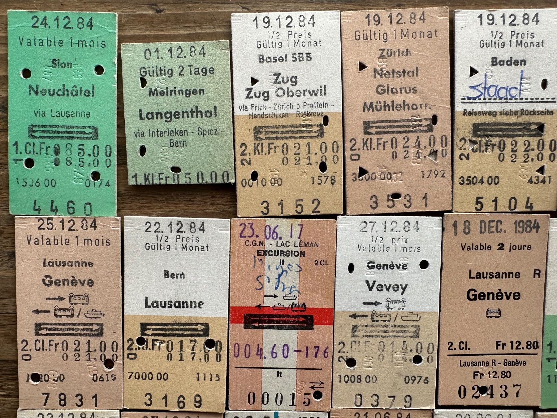 Billets: 20 Top Billette, SBB, Tickets Edmondsche Kartonbillette – D'occasion à Seltisberg par quadartswiss 1