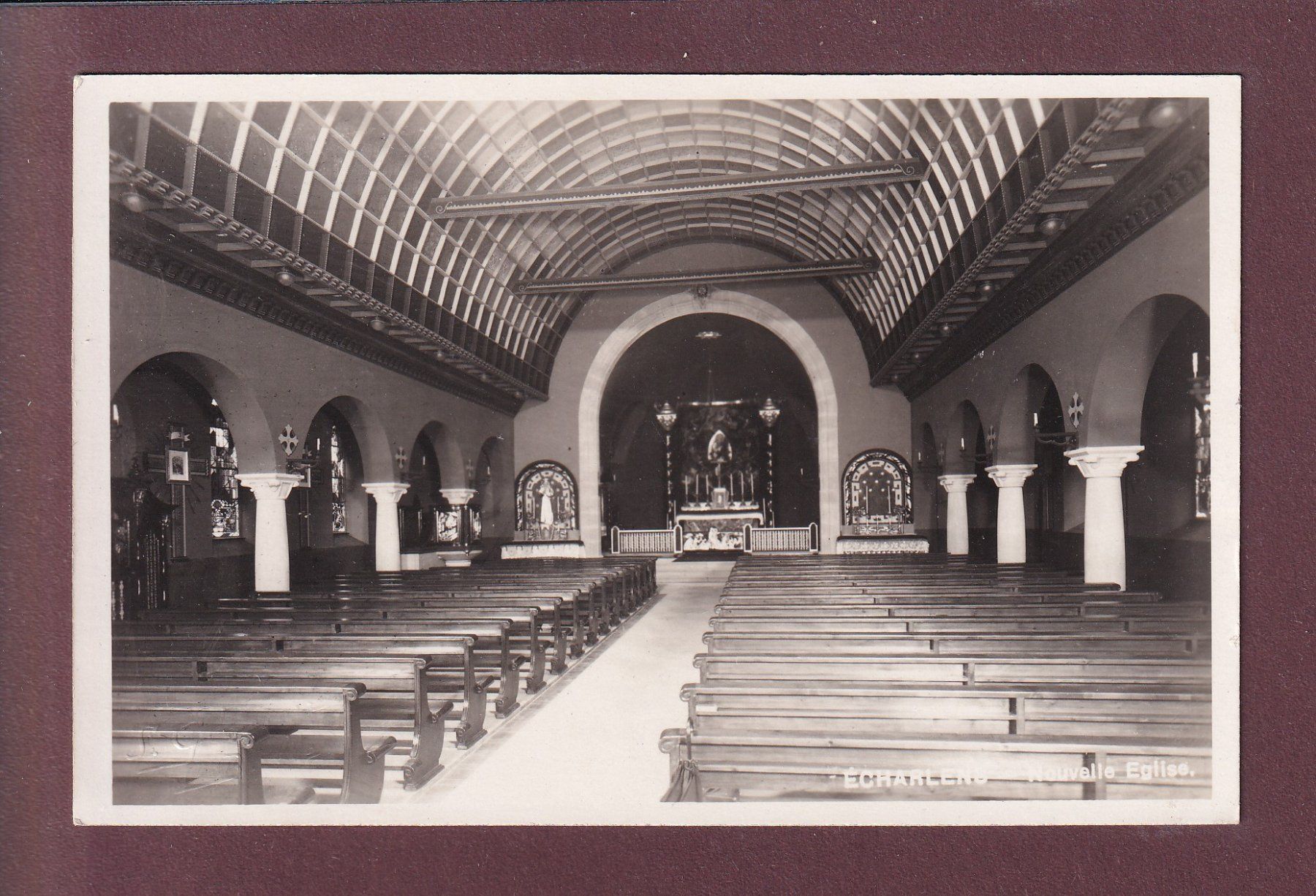 Cartoline postali: ECHARLENS - Nouvelle Eglise – Usato da Pully venduto da nicecards