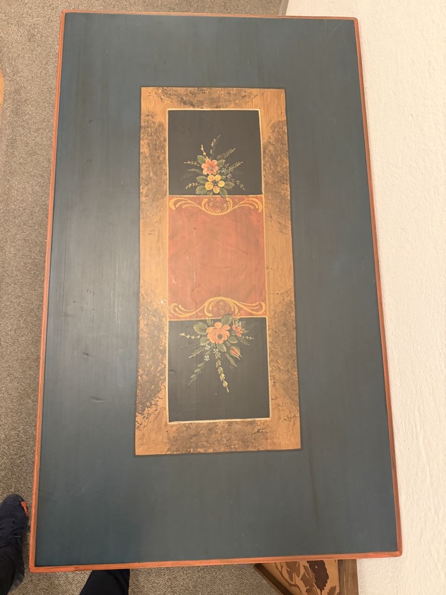 Tavoli: Console table with drawer painted floral design 
60 characte – Usato da Meilen venduto da zvezda18 1