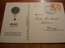 Ballonpostkarte 1950, Werbekarte. o Endingen