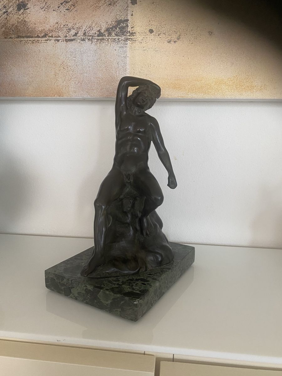 Sculture & Statue: Patinierte Bronzefigur des Narziss – Usato da Luzern venduto da S.Kern01