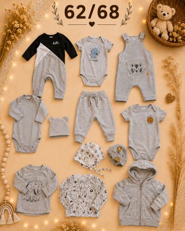 Baby Kleider Set grau 62/68 Top Zustand