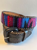 Schöner Vintage-Gürtel, Leder mit bunten Details 75 cm
