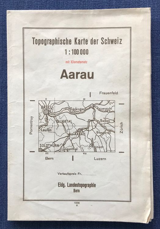 5 Topogr.Karten: Zürich + Aarau je 1936+1948,  Luzern 1944 6