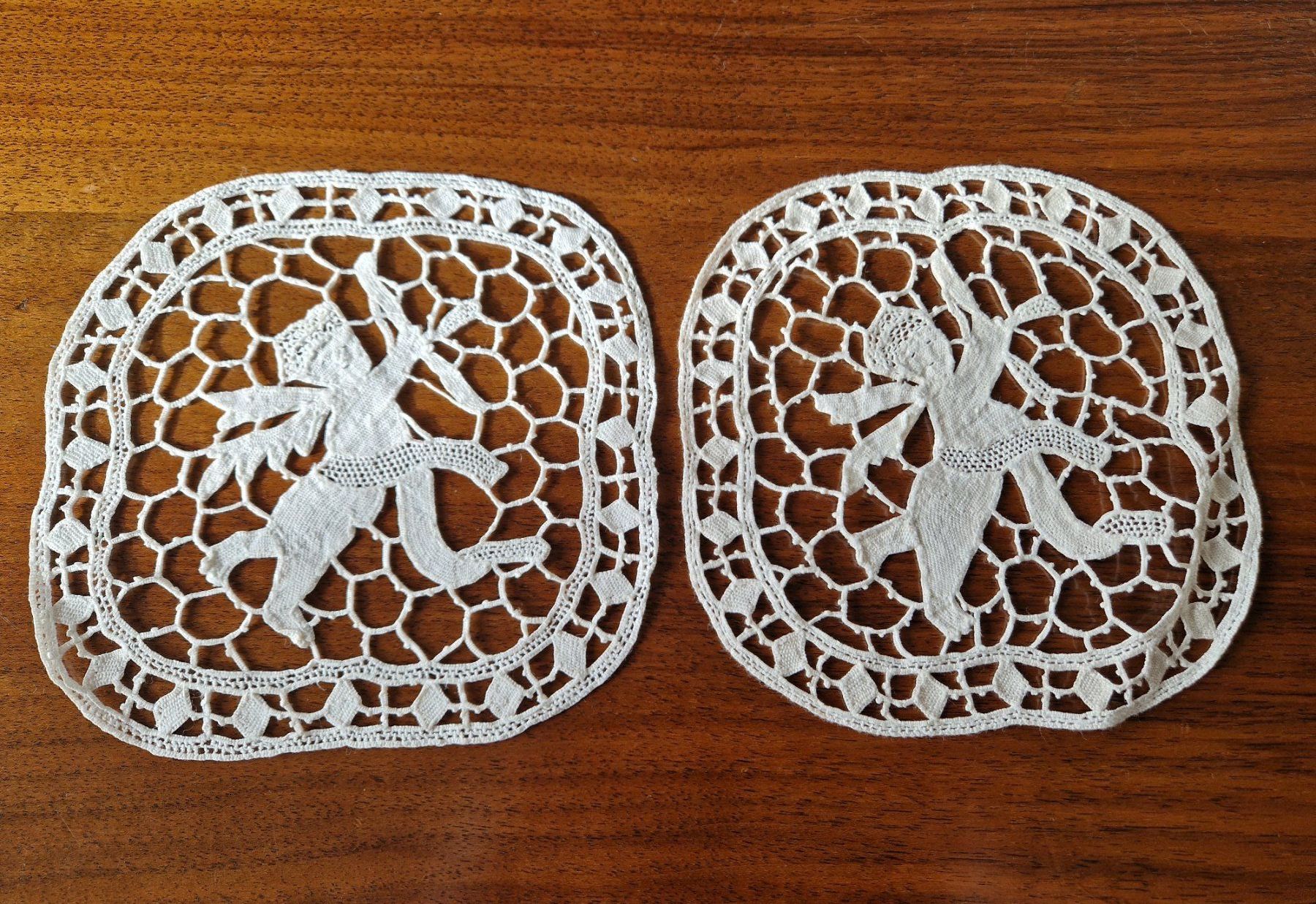 Altra biancheria da tavola: 2 Antike Spitzendeckchen Engel Handarbeit Spitze Vintage ... – Nuovo (secondo la descrizione) da Bern venduto da Antikbatik 8
