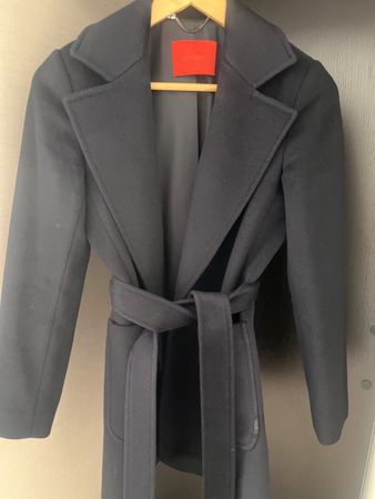 MAX&Co. navy 100% wool belted coat – IT 36