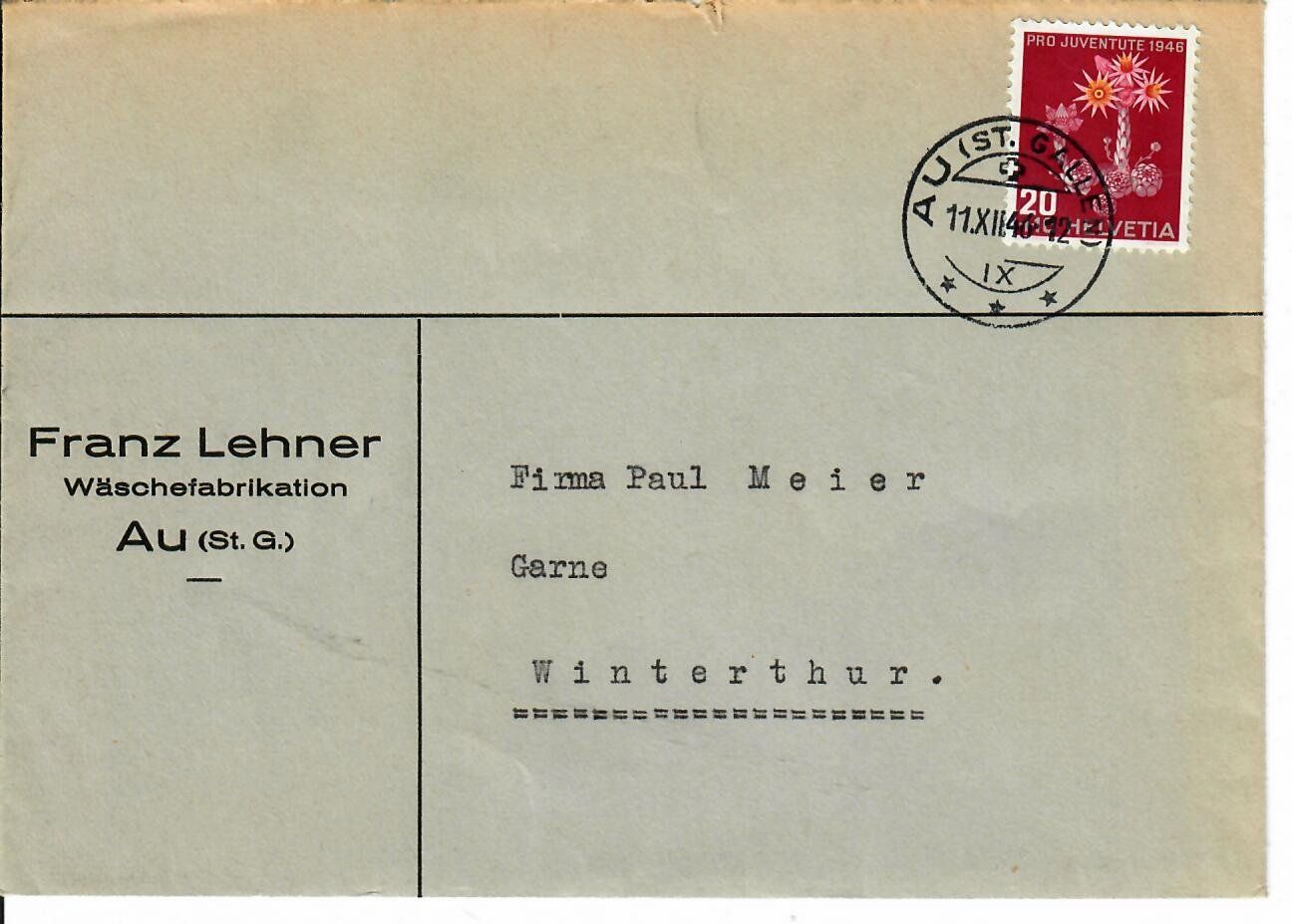 Tutti i francobolli: Brief, Au St.Gallen 1946 – Usato da Hochdorf venduto da Ziegel-16