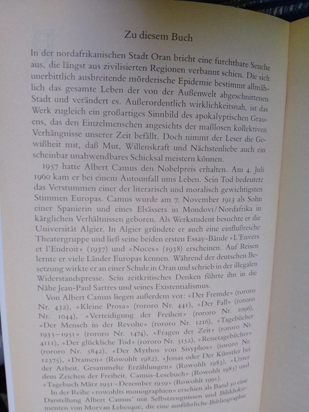 Bücher: Die PEST. Albert CAMUS – Gebraucht aus Zürich von Flitzi2005 3