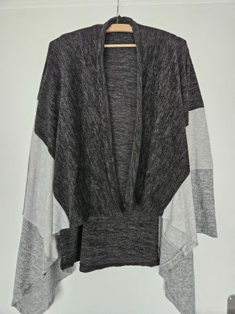 Damen Cardigan meliert Dunkelgrau/Hellgrau Gr.S