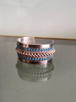 Handgefertigtes Vintage-Armband aus Silber und Türkis