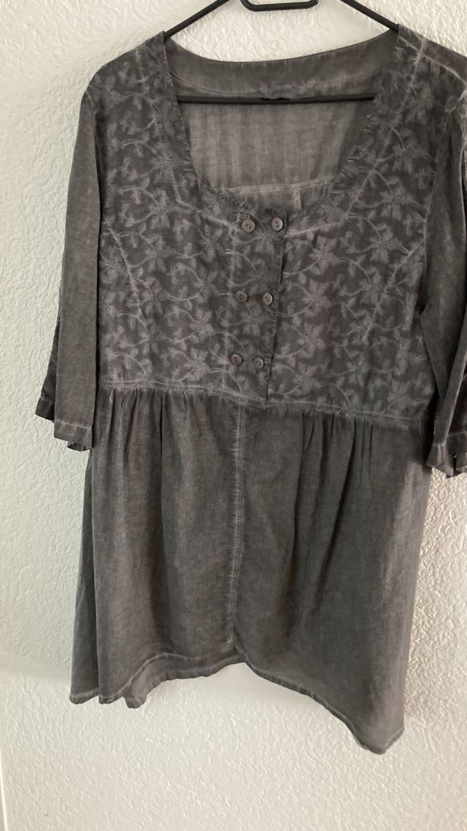Tuniken: Bluse, Tunika, grau, Leinenartig, Sinne Design, L – Gebraucht aus Reinach BL von santrian