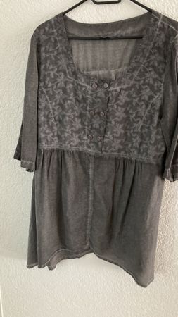 Bluse, Tunika, grau, Leinenartig, Sinne Design, L