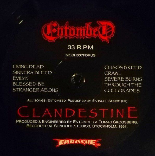 Dischi in vinile: Entombed – Clandestine – Nuovo e nell'imballaggio originale da Brittnau venduto da Zibu 4