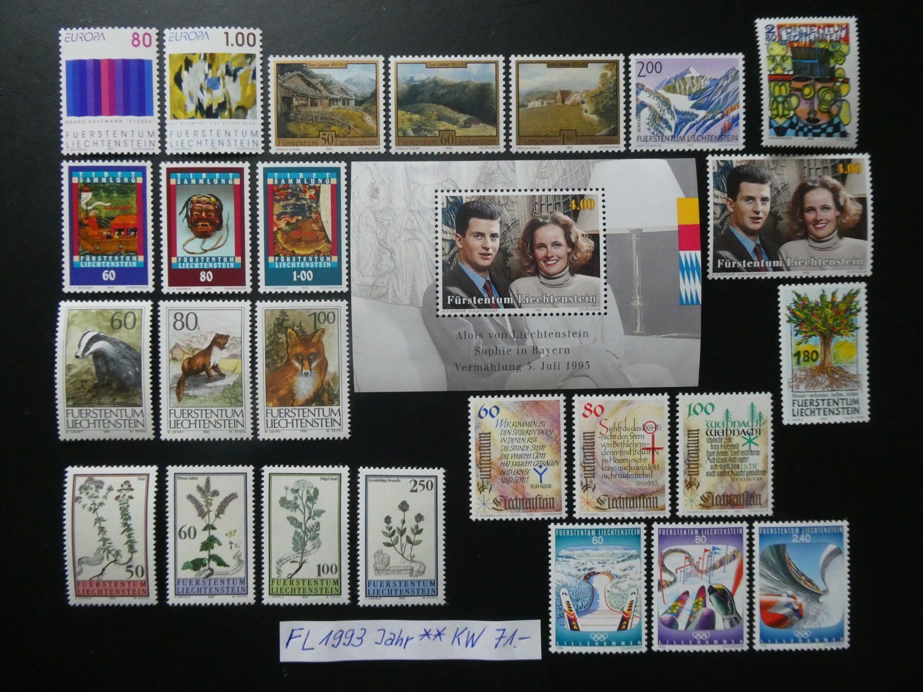 Tutti i francobolli: FL 1993 Jahr postfrisch zu 10% Katalog – Usato da Lausen venduto da Herbamare01