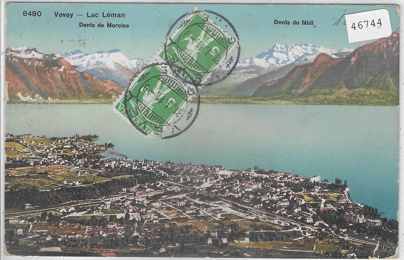 Cartoline postali: Vevey - Lac Leman - Litho – Usato da Ettingen venduto da Kartenplanet