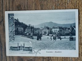 Alte PK / Einsiedeln - Hauptplatz Gelaufen Bahnpost 1910