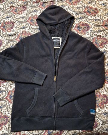 Schwarze Angelo Litrico Herren Winter-Jacke XL, Teddyfutter